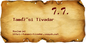 Tamási Tivadar névjegykártya